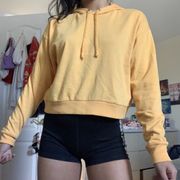 H&M Yellow Cropped Hoodie