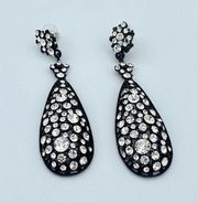 Amrita Singh Austrian Crystal Jet Black Crystal Earrings