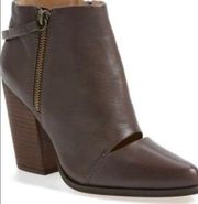 Joe’s Jeans Abby Cutout Leather Block Heel Ankle Boot