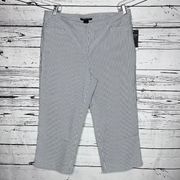 Zac & Rachel Woman NWT 18W Blue & White Stripe Ultimate Fit Pull On Crop Pants