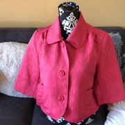 LAURA ASHLEY Pink 3/4 Sleeve Blazer Jacket Size M