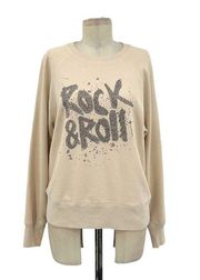 Zadig & Voltaire Upper Rock and Roll Strass Pullover Sweatshirt Cream Small