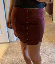 Burgundy Velvet Skirt