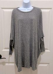 Audrey 3+1 Gray Heather Dolman Tunic Sweater