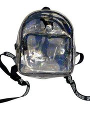 Victoria's Secret PINK Clear Mini Backpack with Dog Logo and Holographic…