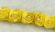 Dressed Up By  Yellow Rose Flower With Pearl Headband Women’s One size