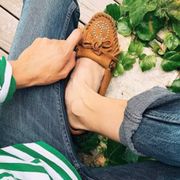 Brown Suede Leather Kiltie Studded Peace Sign Fringe Loafer Moccasin