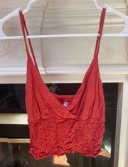 Red Ruffle Crop Top