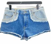 Carmar LF Isabella Shorts Blue Size 28  Denim Cut-Off Frayed Distressed Mid Rise