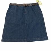 Sonoma Mid Rise Denim Blue Stretch Pocket skirt 12