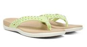 Vionic Tasha Toe Post Supportive Sandals Studded Pale Lime 9