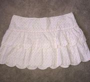 Lilly Pulitzer Skirt Size 14 White Multi Colored Tiered