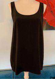 Club Monaco Top Womens S Small Black Silk Tank Sleeveless Solid Back 100% silk