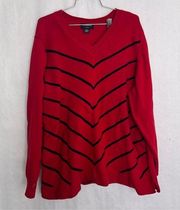 Who is Claiborne red and black striped sweater size 3X