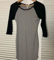 SM Bozzolo Grey thermal 3/4 jersey knit dress