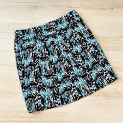 Ann Taylor Abstract Pencil Skirt Blue/Light Blue Size 10 EUC