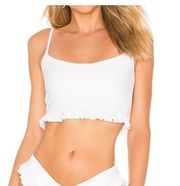 Revolve Tularosa Bali swim top ruffle trim medium white SW 5048