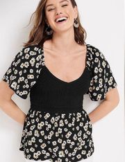 Maurices Floral Peplum Bodice Top NWT