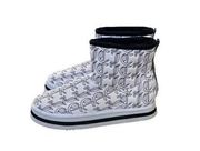 Juicy Couture Women's White and Black Logo Boots - Size 9