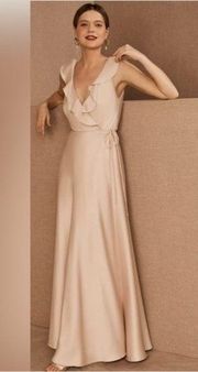 Anthropologie Tansy Satin Maxi Dress