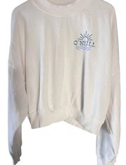 O'Neill Women's pullover cropped sweatshirt NWOT Sz XL Cozy Cream Color