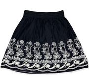 Metro Wear black and white floral sticked light weight cotton skirt