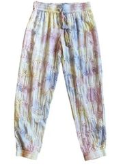 Young Fabulous & Broke YFB  Eyelit Lace Tie Dye Pastel Cropped Joggers S