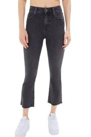 Kick Flare High Rise Cropped Black Jeans
