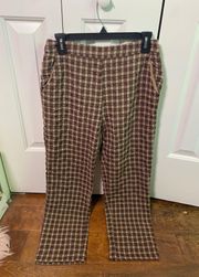 Brown Checkered Pants