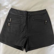 Black Leather Shorts — Forever 21