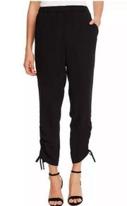 CeCe’s Side Ruched Black Cropped Pants