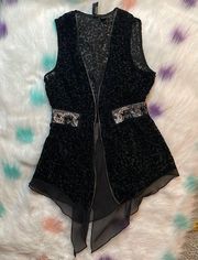 Bke Black Sheer Jacquard Vest