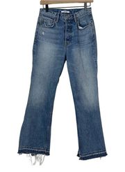 GRLFRND Denim Jeans Women's Size 27 Linda Pop Crop Jeans Button Fly Le Freak