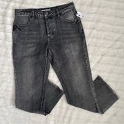 NWT O’Neill Gray Raw Hem Mini-Boot Jeans Size 26