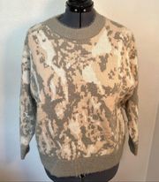 FRNCH Paris Abstract Sweater Crewneck Gray Pink