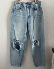 American Eagle Relaxed Mom Jean Distressed Denim Jeans 6