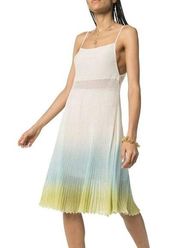 Jacquemus La Robe Helado Knitted Dress Ombre Pleated Sheer Blue Green