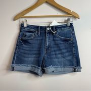 KanCan Jasmine High Rise Single Fold Jean Shorts Stretch Cutoffs womens M 26 27