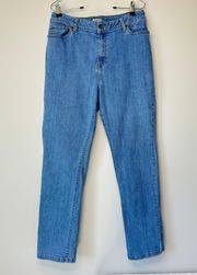 L.L. Bean Classic Fit High Rise MOM Jeans Light Wash Size 14