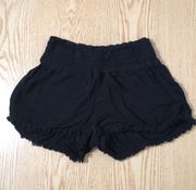 Lightweight Shorts Elastic Waistband Black Size Xs