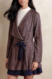 Anthropologie Harlyn Womens S Logan Belted Trench Coat Swingy Brown Blue