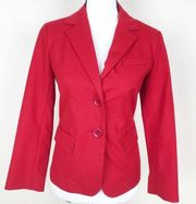 Lafayette 148 New York Red Blazer Jacket Women's Size 2