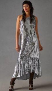 anthropologie one shoulder sequin dress NWT