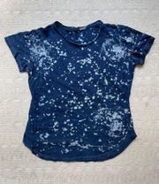 Monrow Blue Bleach Splatter T-Shirt - Size Medium