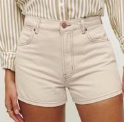 Reformation Almond Cowboy Jean Shorts