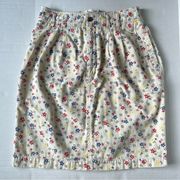 VINTAGE vtg White Stag high waisted denim skirt with floral pattern size 10