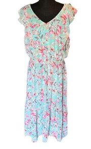 Chetta B Blue Floral Dress