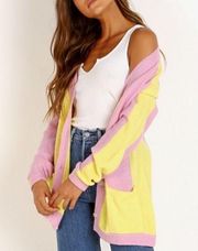 For Love and Lemons Knitwear Lauryn Oversized Cardigan in Candy Stripe Size XS