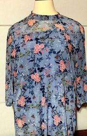 Massini size 3X double layer feminine blue and pink top.