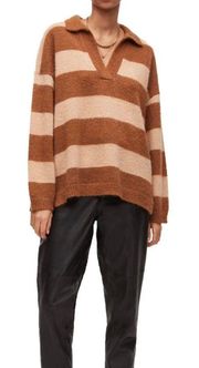 All Saints Lou Stripe Oversize Polo Jumper Sweater